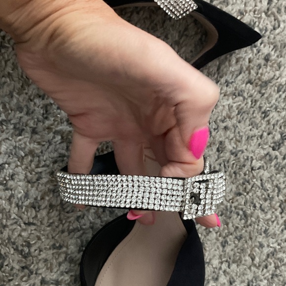 Schutz Black Heels with Sparkling Strap - Picture 8 of 10